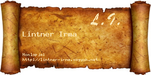 Lintner Irma névjegykártya