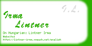 irma lintner business card